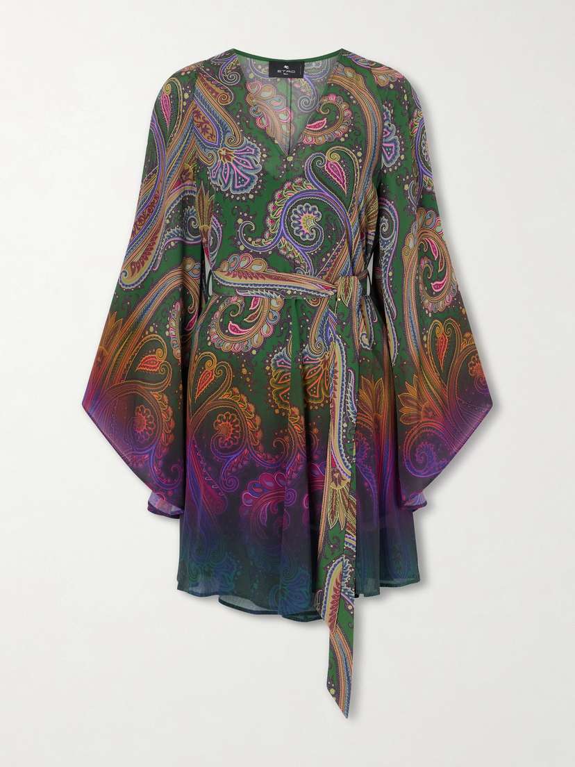 Etro Belted Paisley-printed Jersey Mini Dress | Thumbnail 5