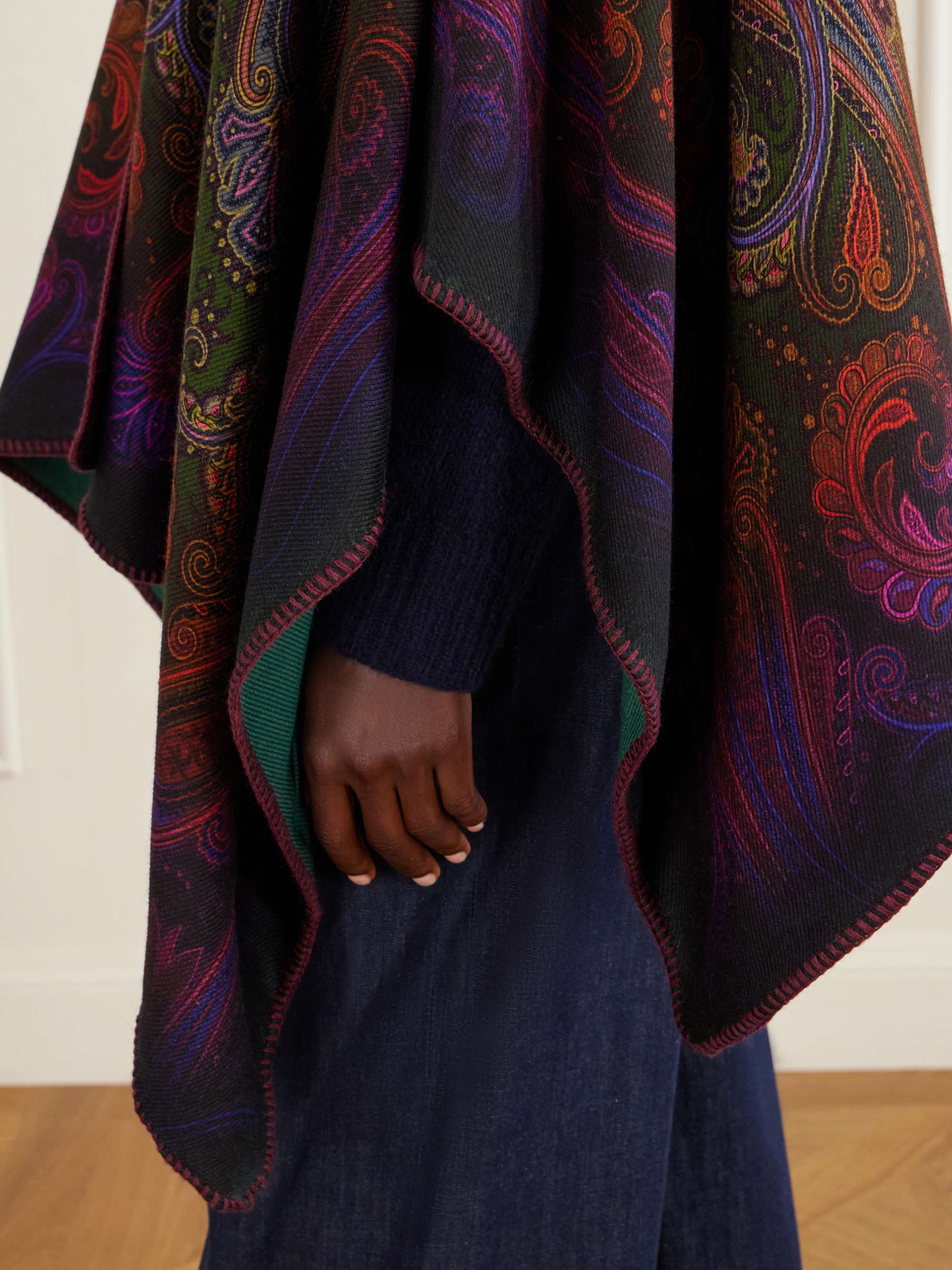 ETRO Reversible paisley-jacquard wool-blend cape | NET-A-PORTER