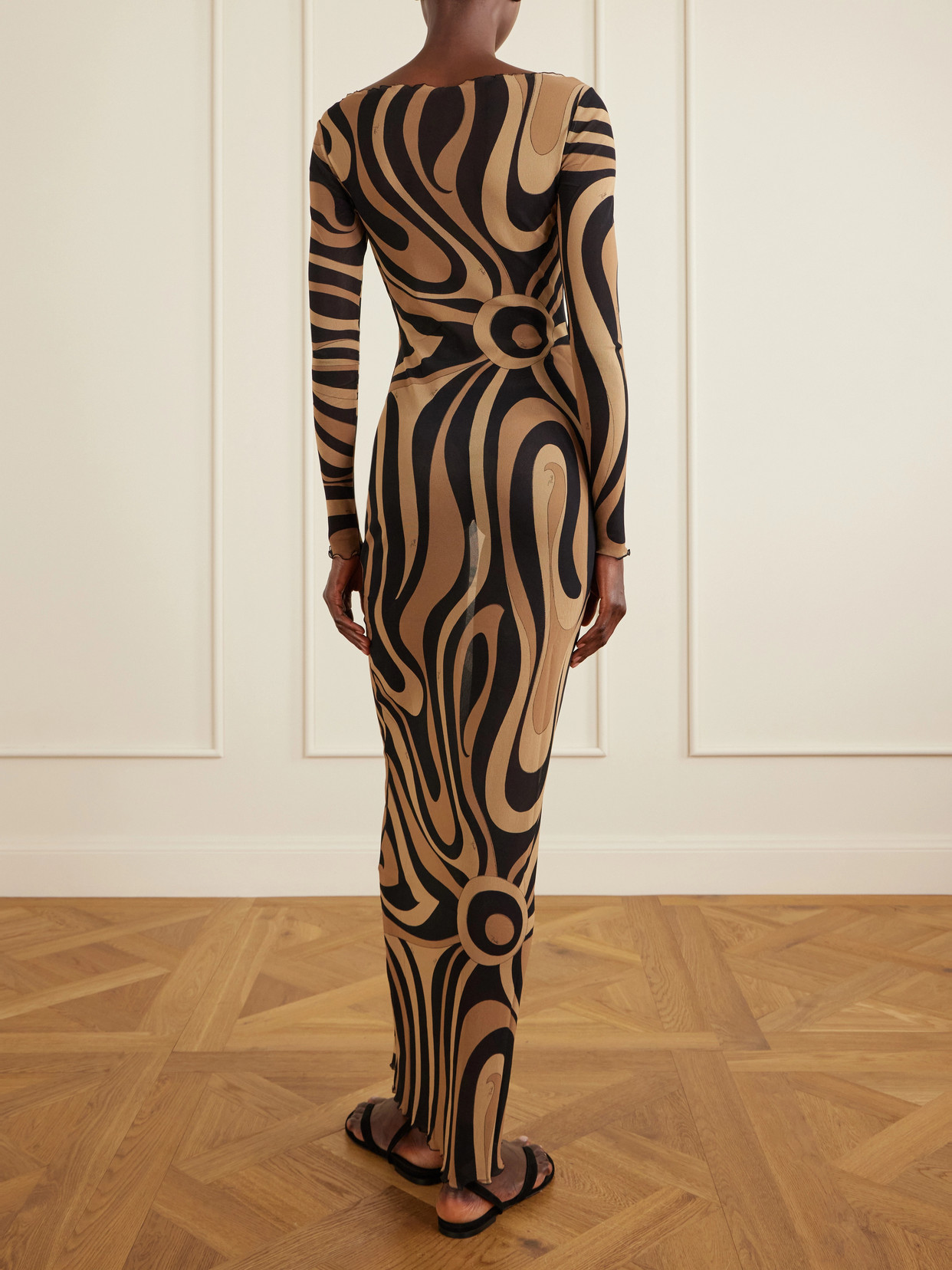 Pucci Geometric Printed Long-sleeved Dress In Multi