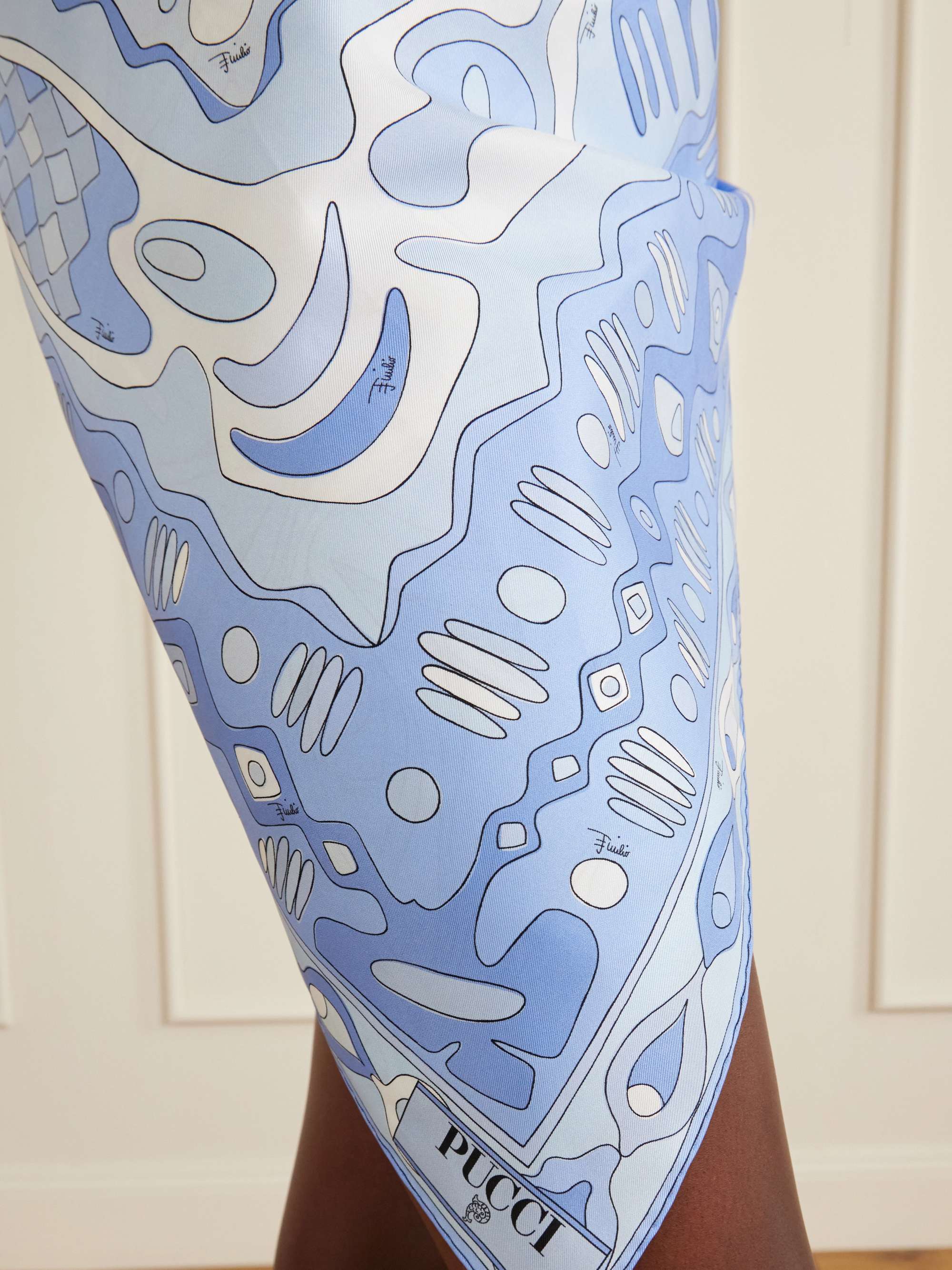 PUCCI Printed silk-twill scarf | NET-A-PORTER