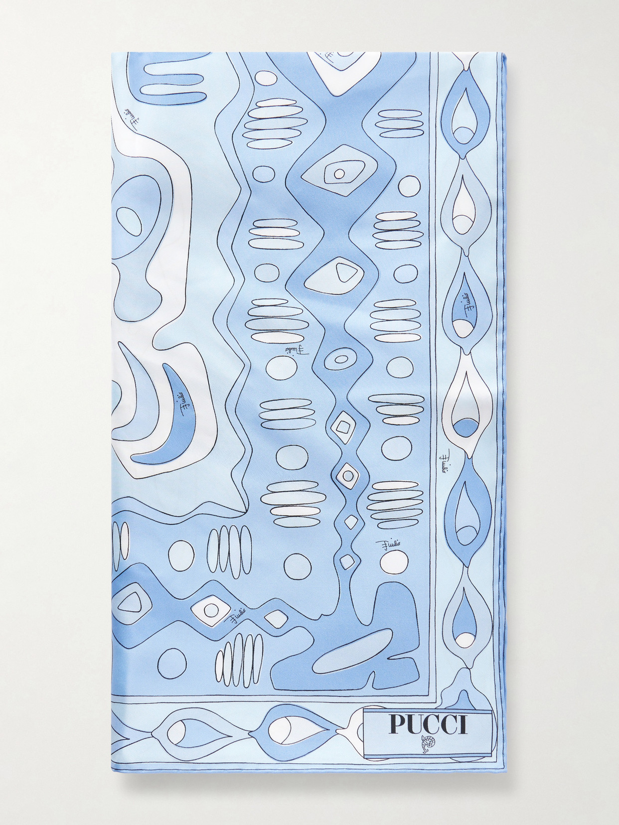Pucci Printed Silk-twill Scarf In Blue