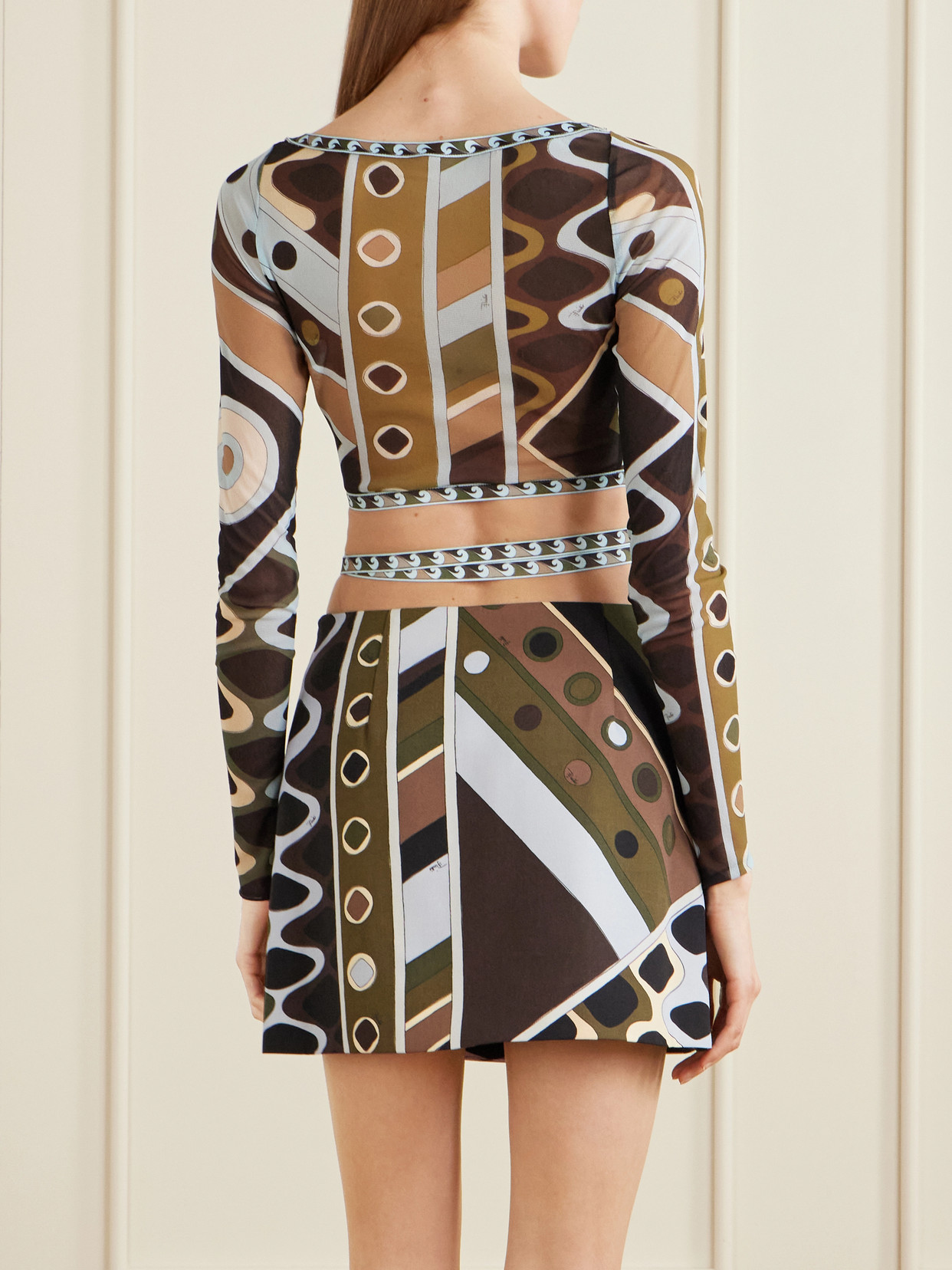 Pucci - Cropped Printed Tulle Top