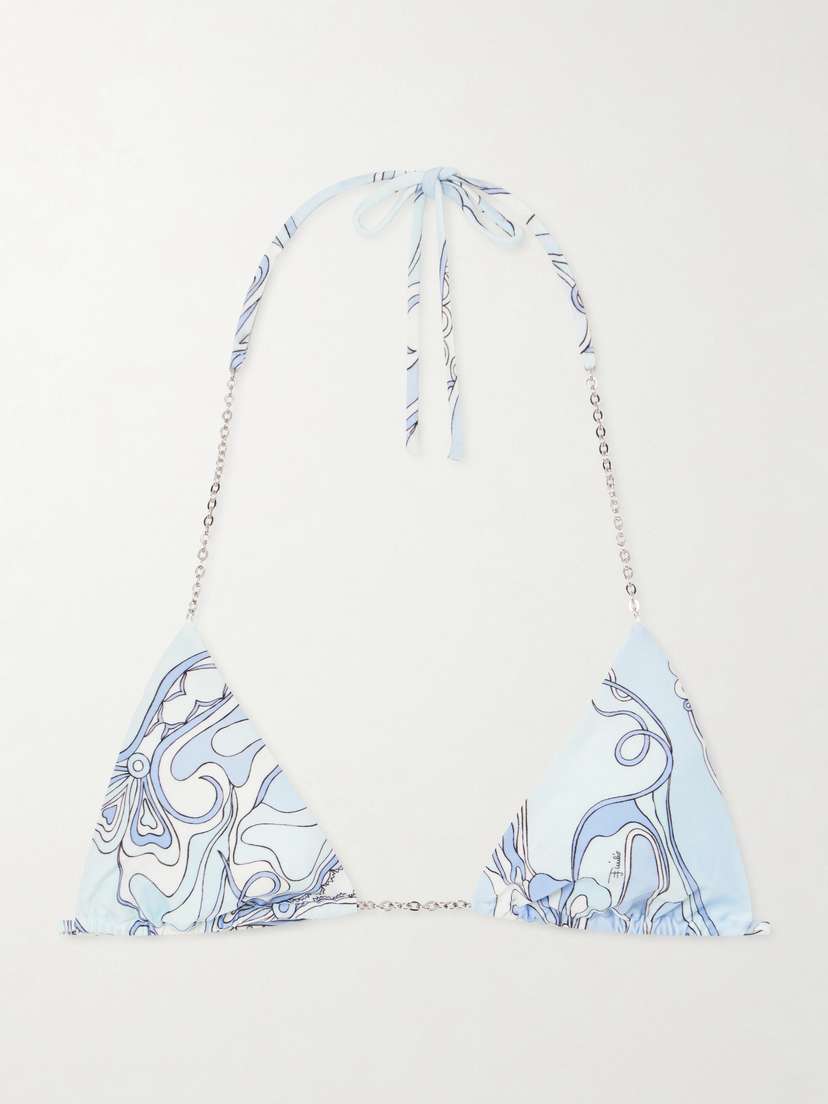 PUCCI Printed Triangle Bikini Top