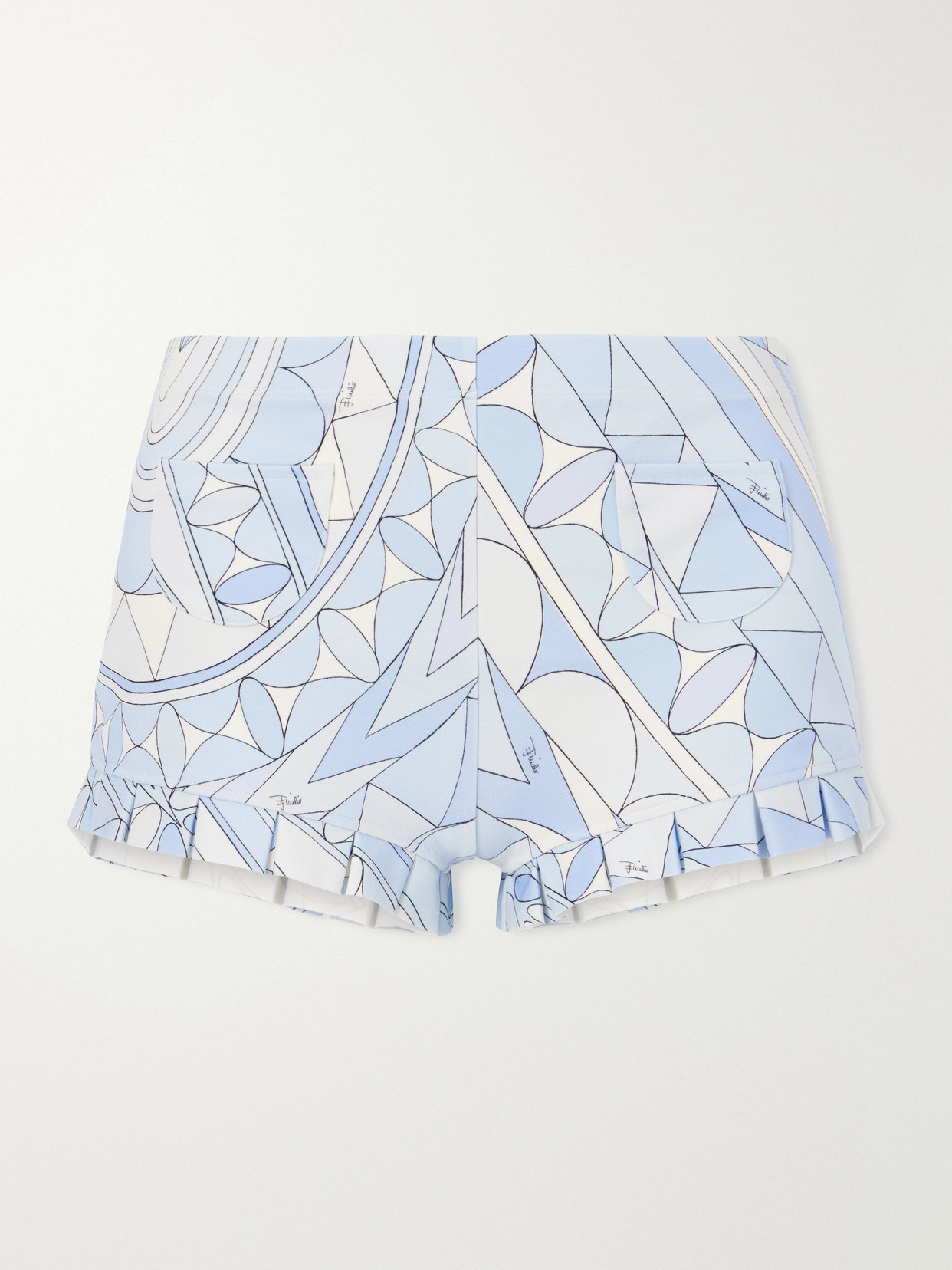 Pucci Pleated Printed Cotton-jersey Shorts In Multi