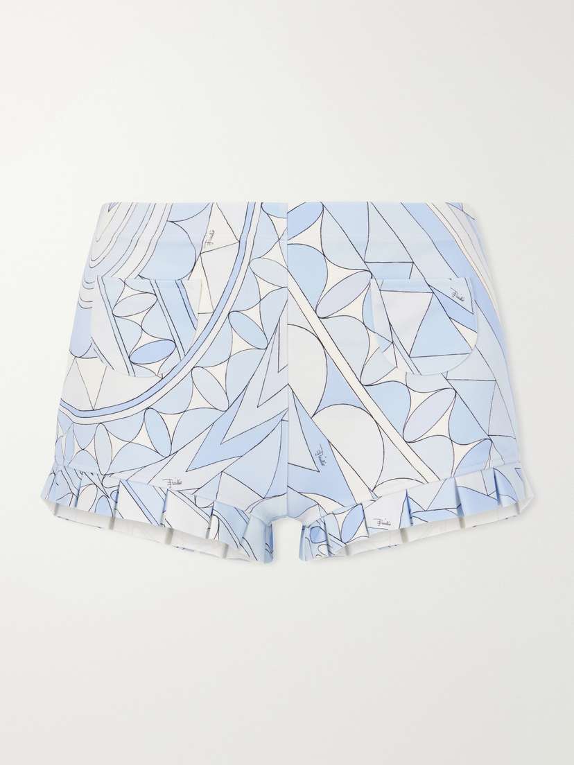 PUCCI Pleated Printed Cotton-jersey Shorts