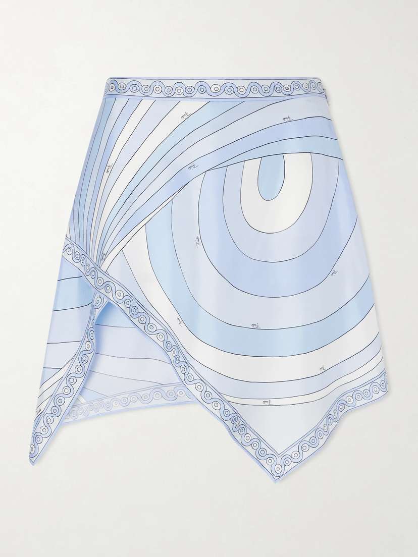 PUCCI Printed Silk-twill Mini Wrap Skirt