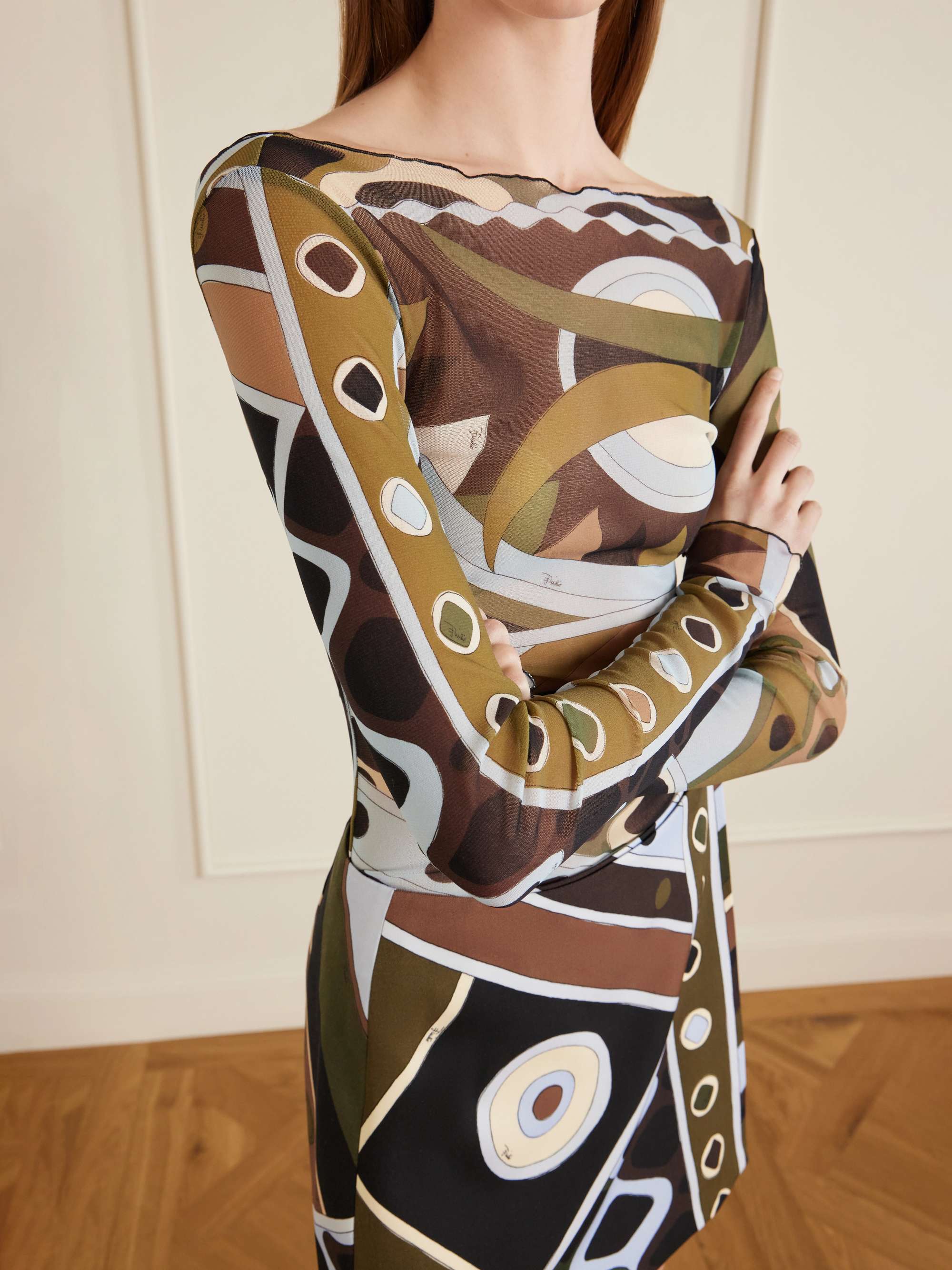PUCCI Printed tulle top | NET-A-PORTER