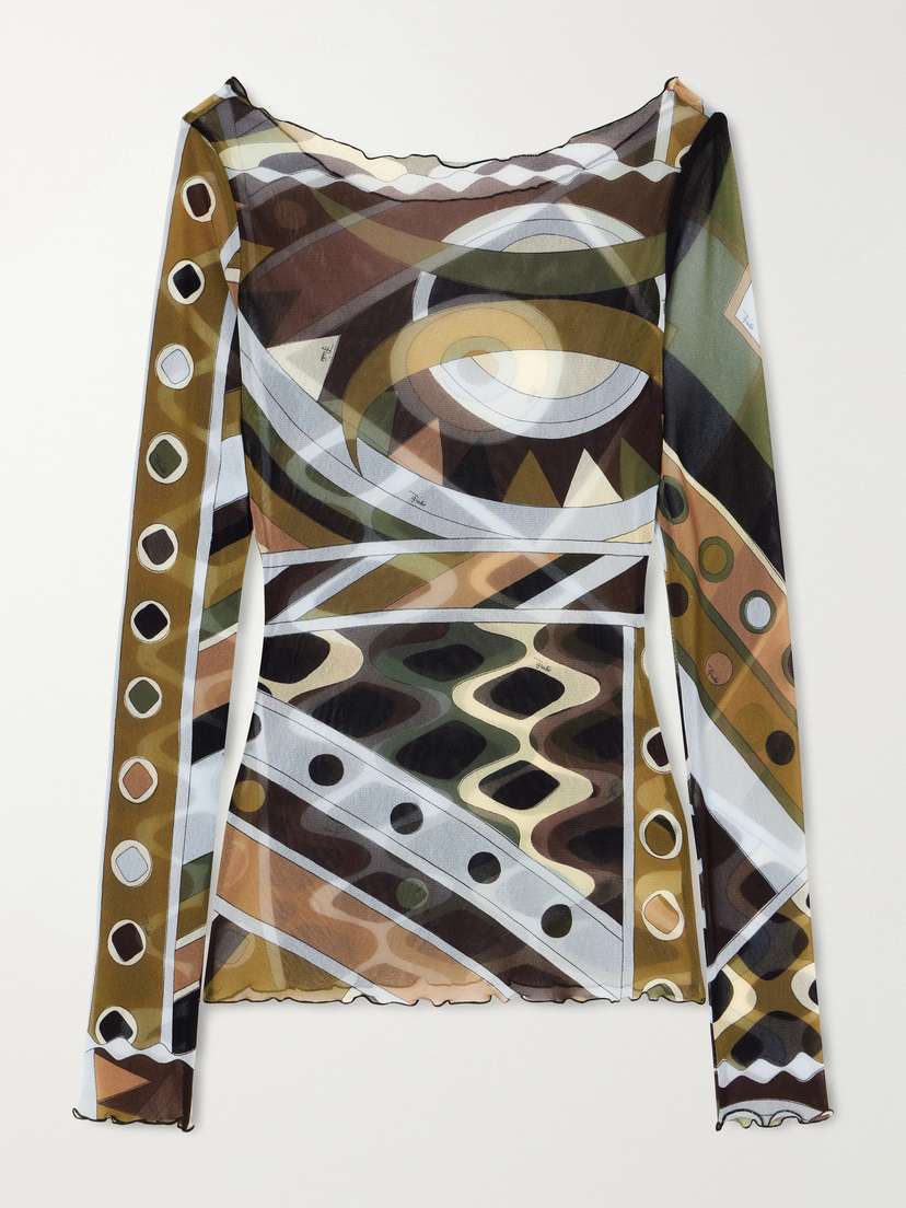 PUCCI Printed Tulle Top
