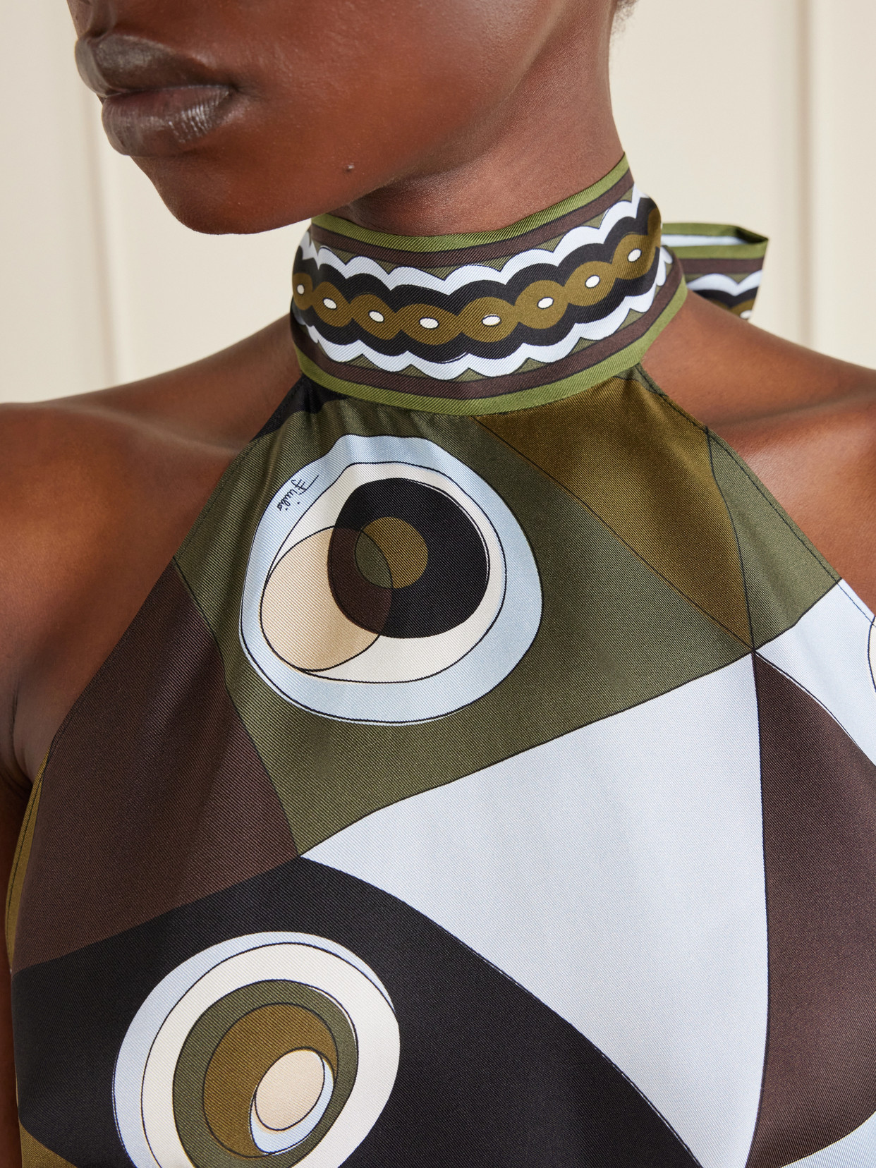 Pucci Printed Silk-twill Top In Multi