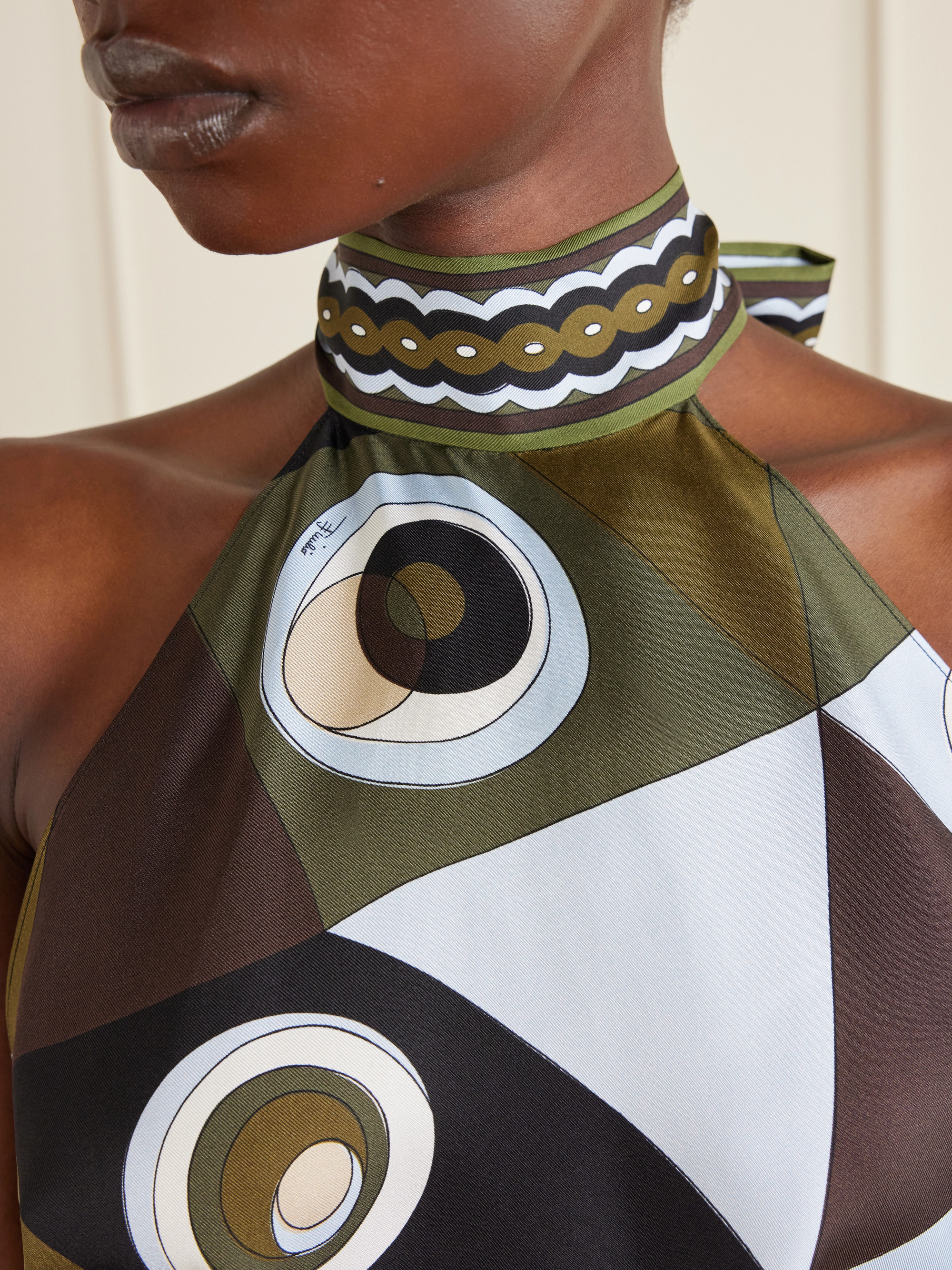 Pucci Printed silk-twill top