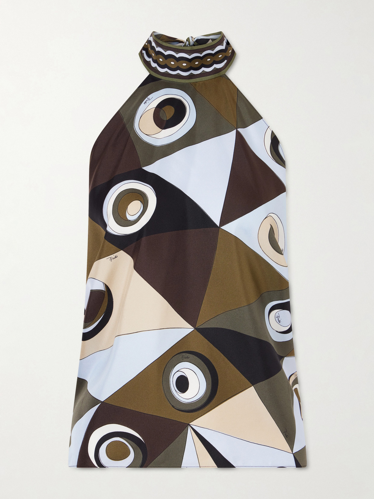 Pucci Printed Silk-twill Top In Multi