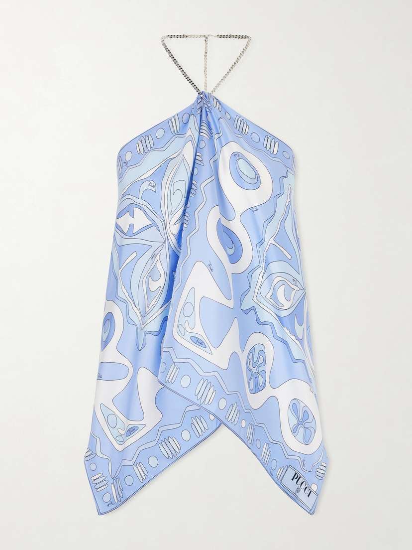 PUCCI Printed Silk-twill Top