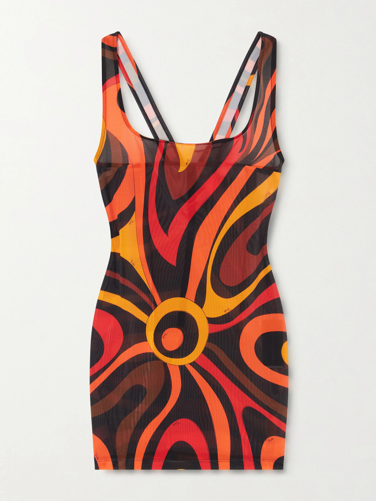 Pucci Printed Mesh Mini Dress In Multi