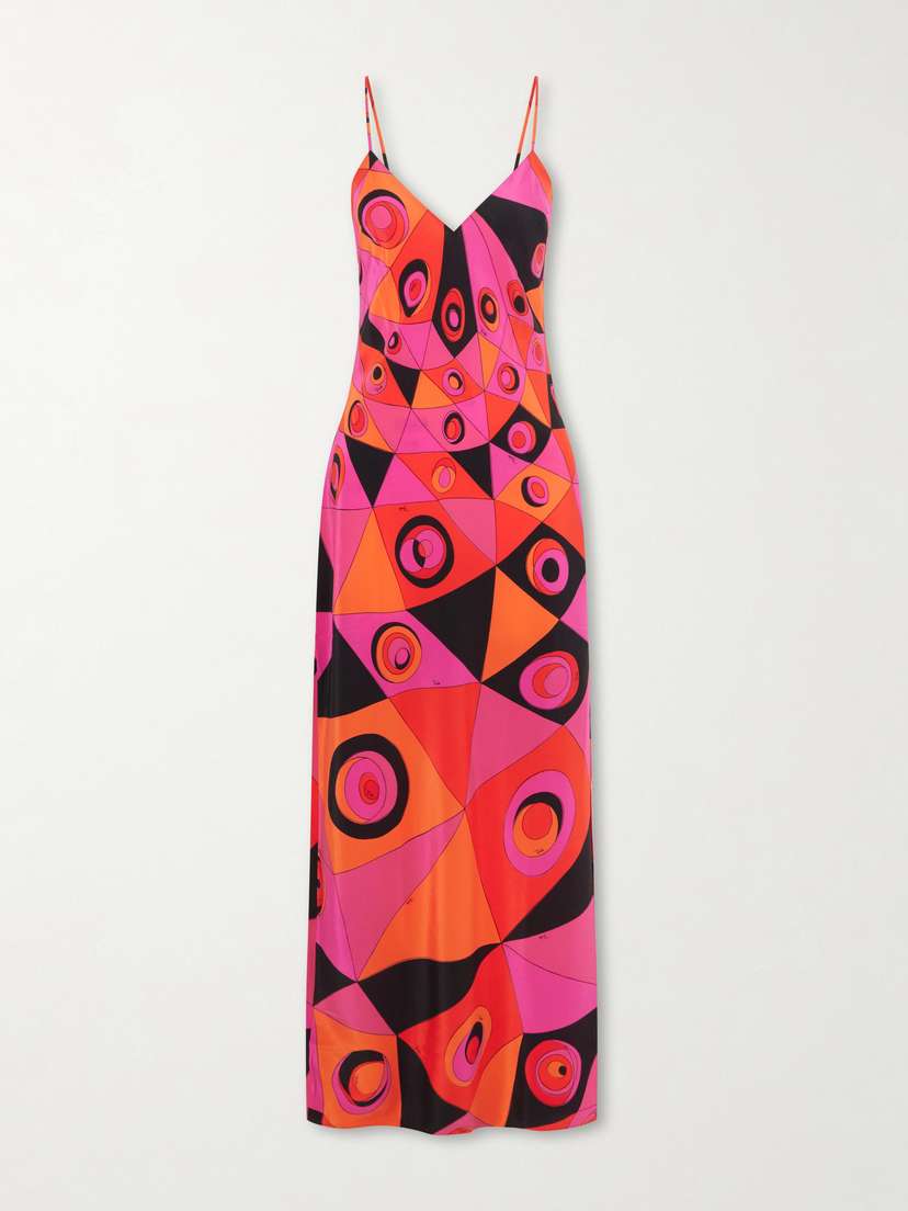 PUCCI Printed Silk Crepe De Chine Maxi Dress