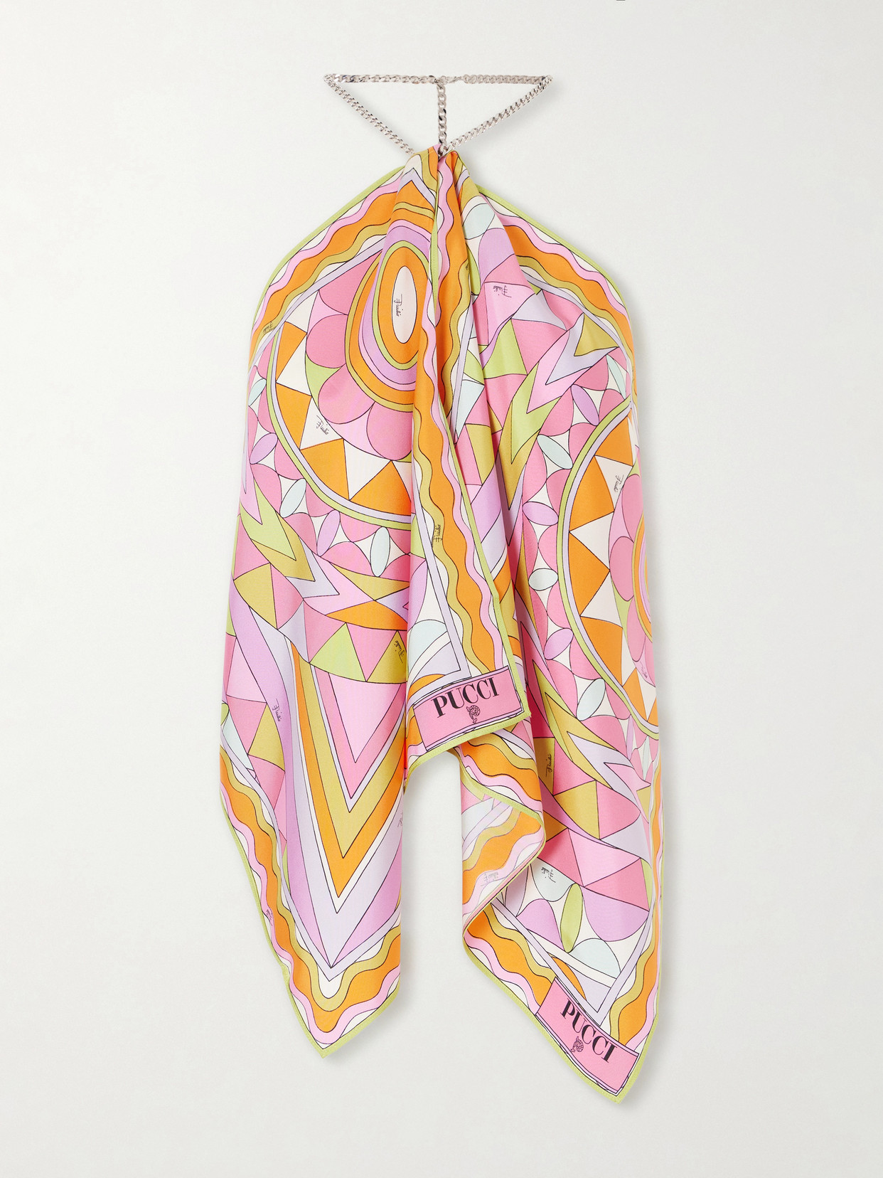 Pucci - Printed Silk-Twill Halterneck Top