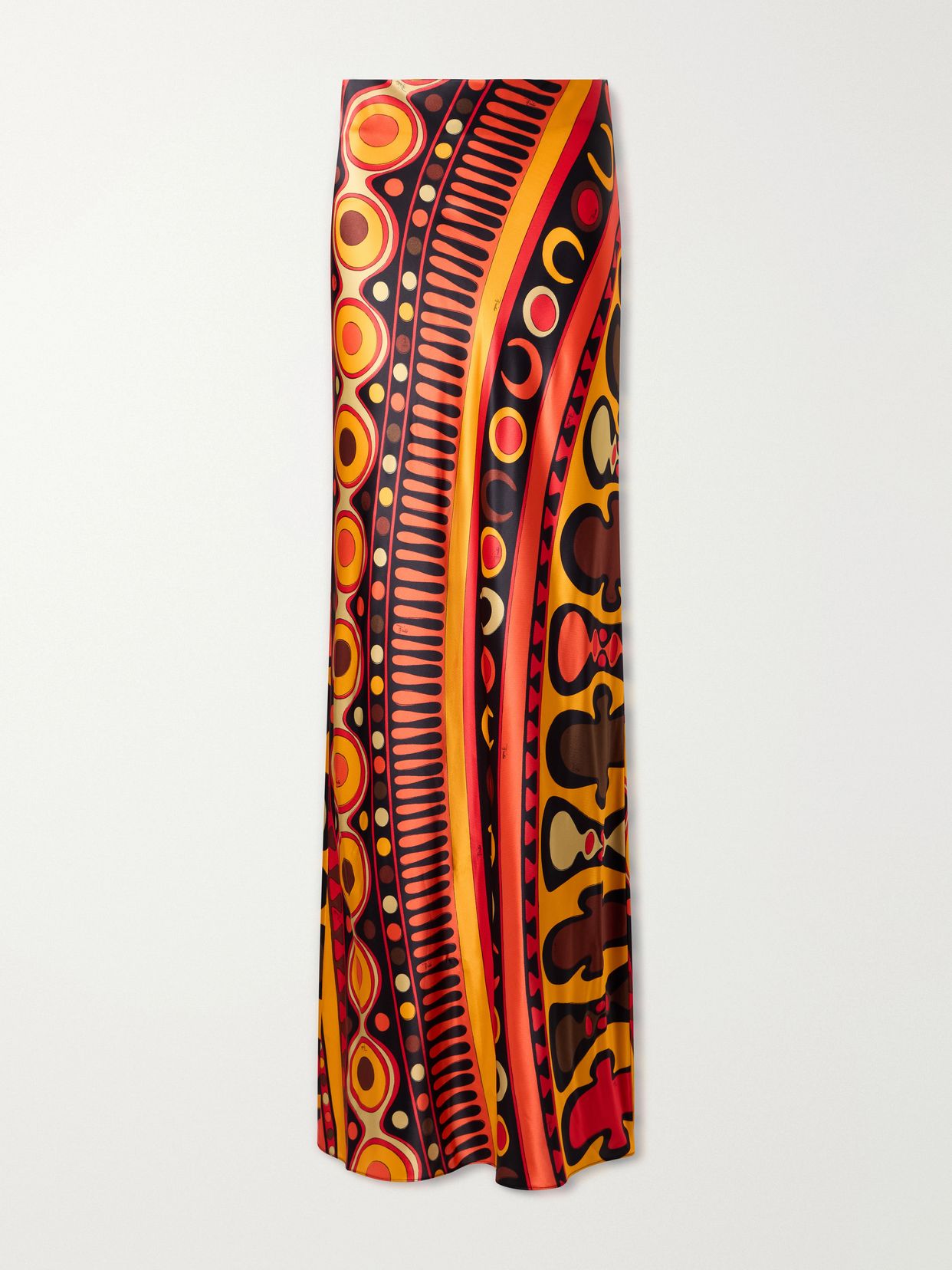 Printed tulle maxi skirt