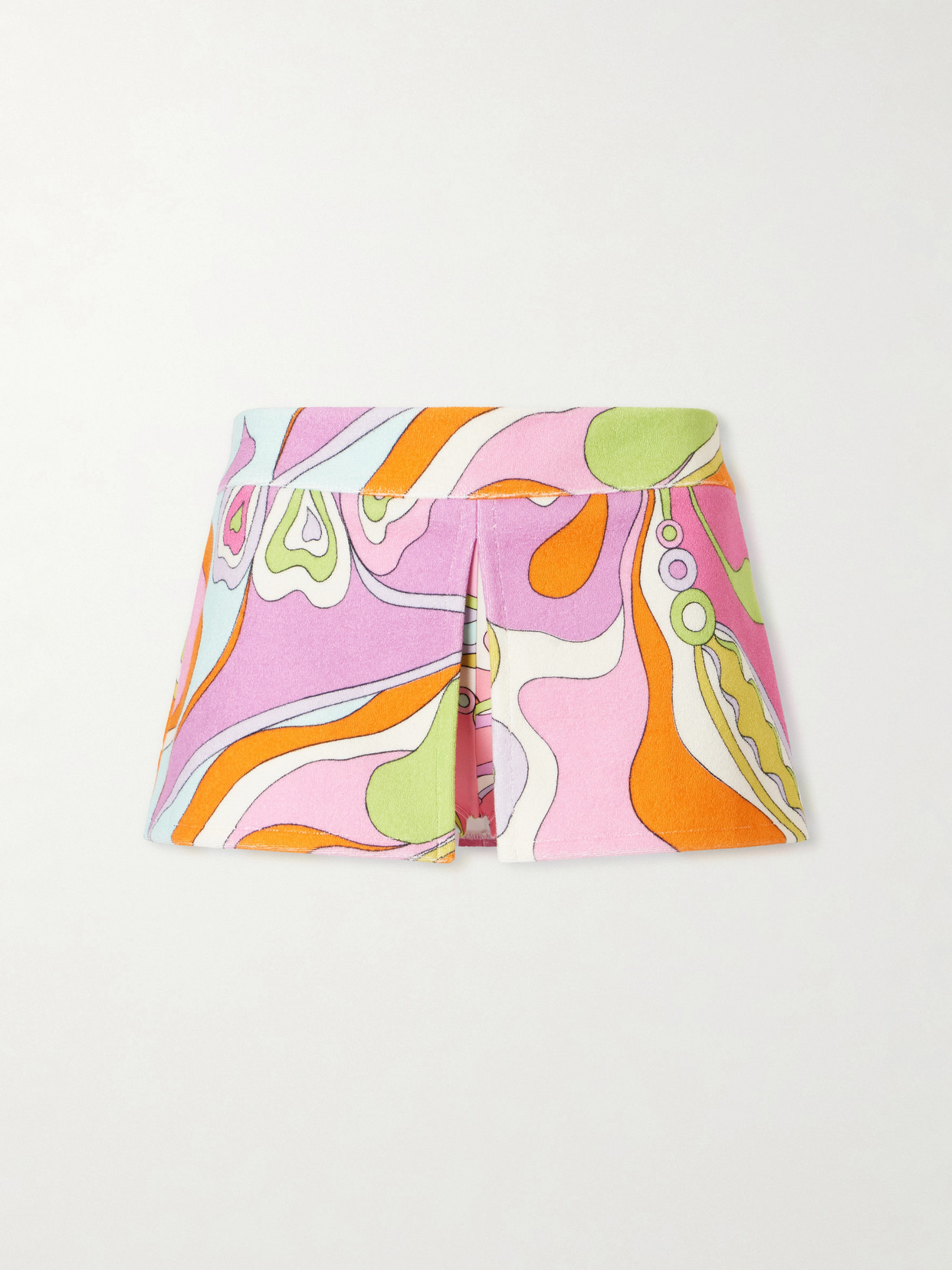 Pucci Printed Cotton-terry Shorts In Multi