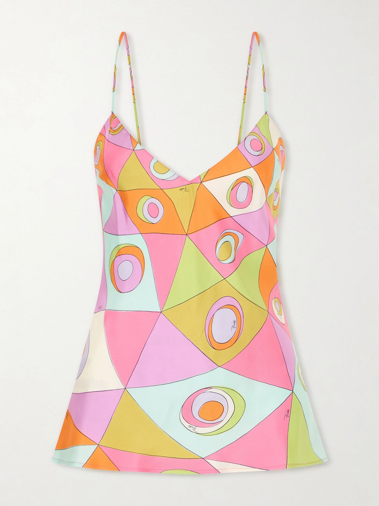 printed silk twill tank