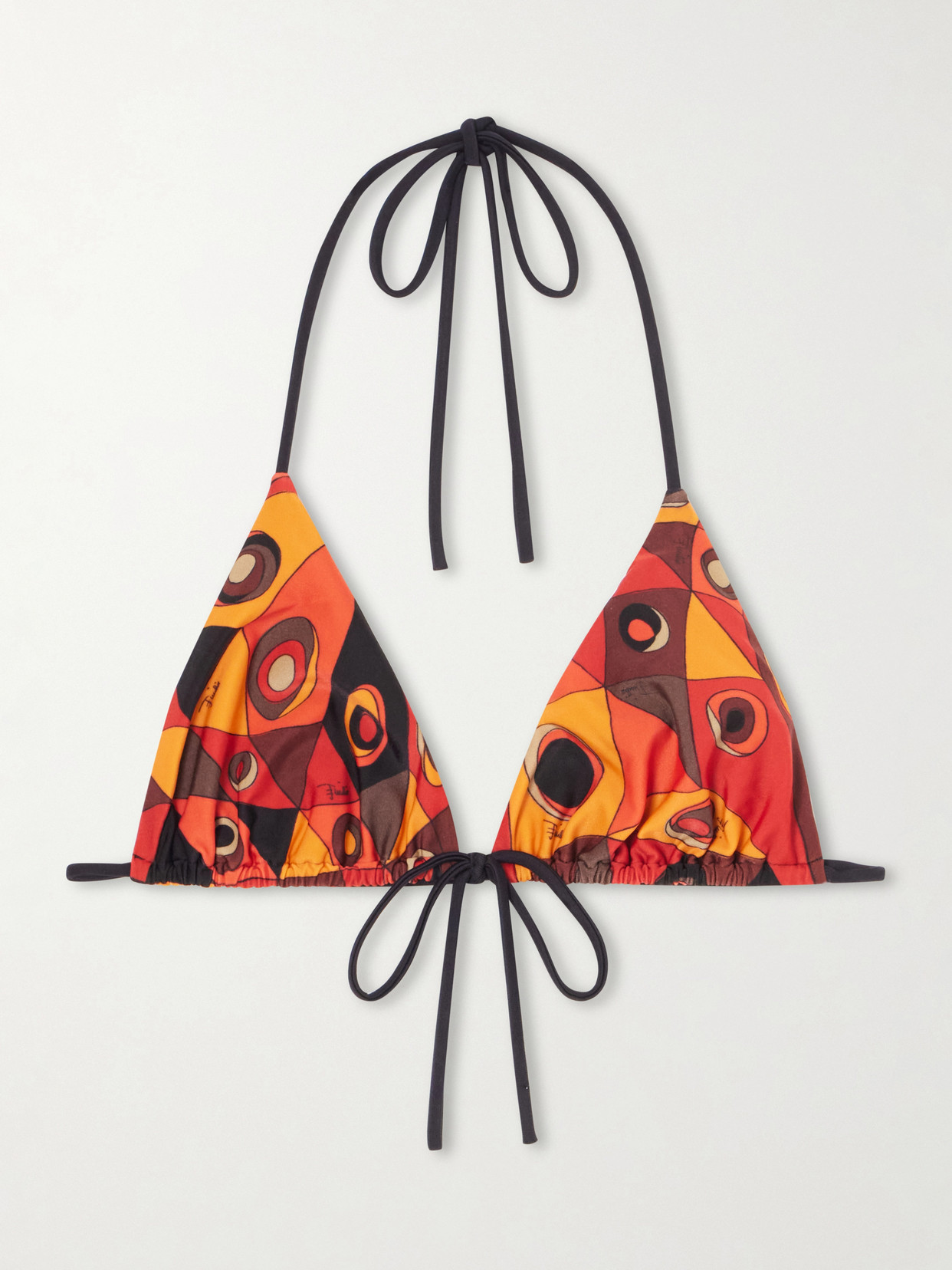 Pucci Printed Triangle Bikini Top In Orange