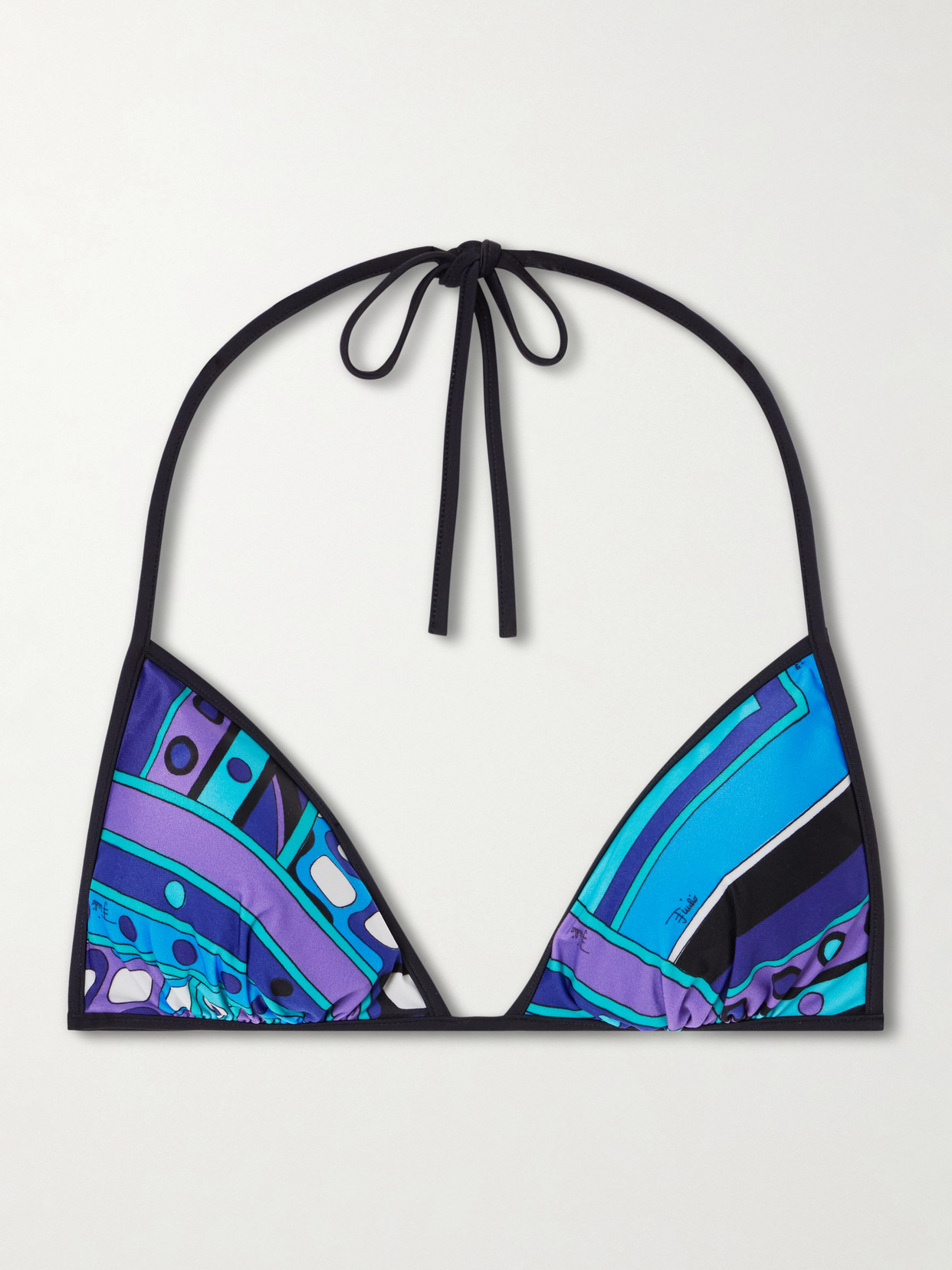 Pucci Printed Triangle Bikini Top In Multi