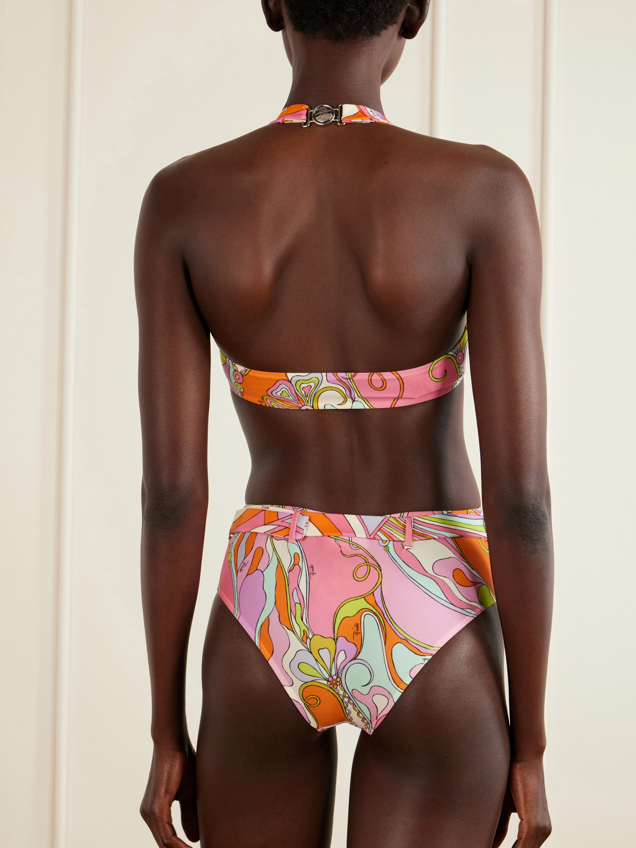 Pucci Printed Belted Bikini Briefs In Multi