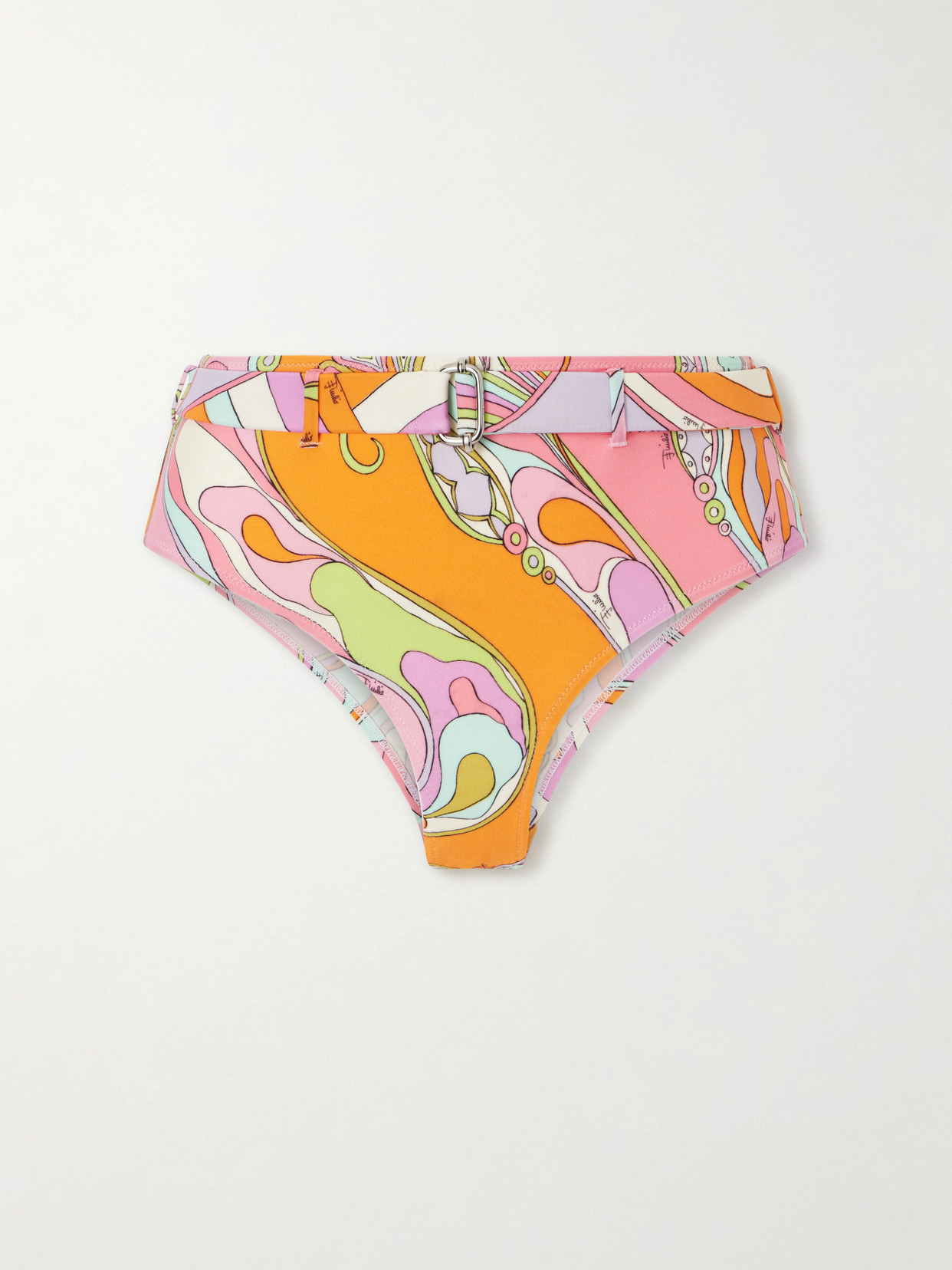 Pucci Printed Belted Bikini Briefs In Multi