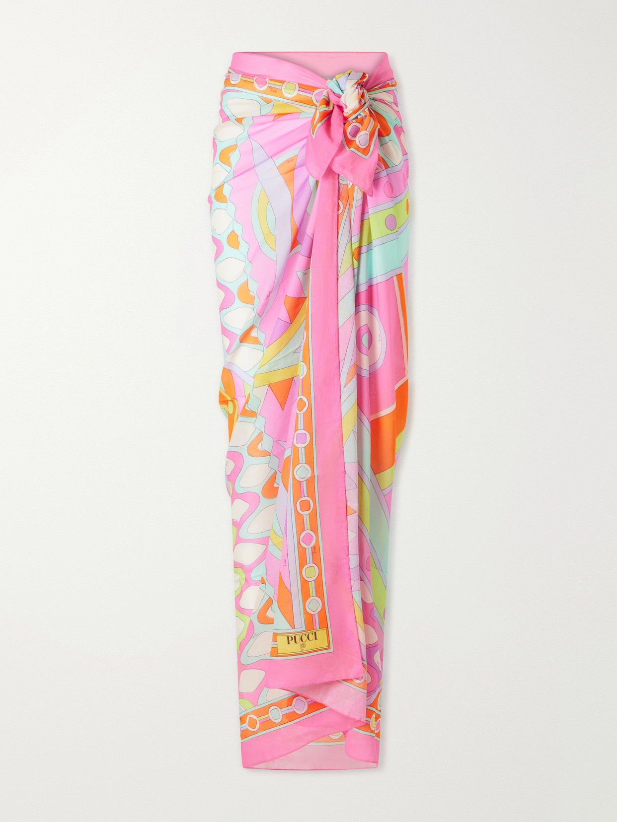 Pucci Printed Cotton-voile Pareo In Multi