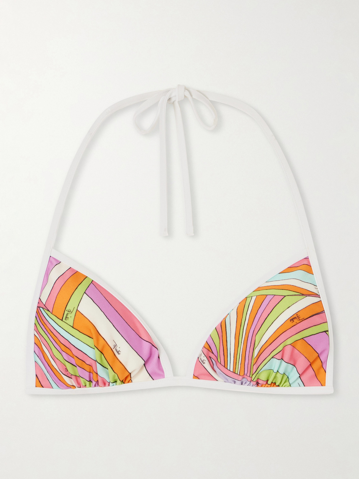 Pucci Printed Triangle Bikini Top In Multi
