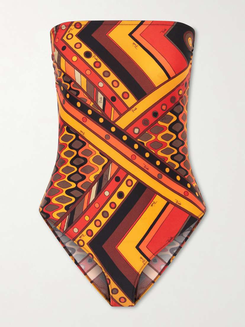 PUCCI Printed Strapless Swimsuit