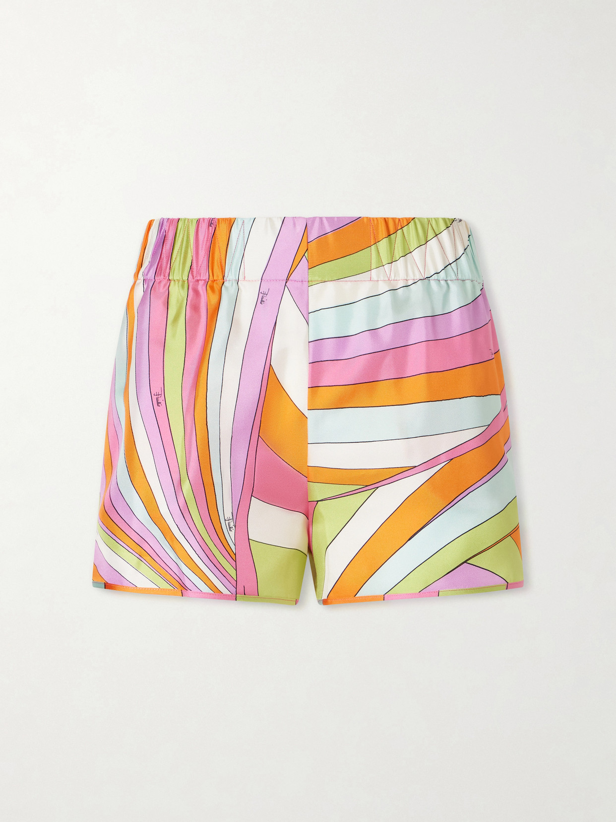 Pucci Printed Silk-twill Shorts In Multi