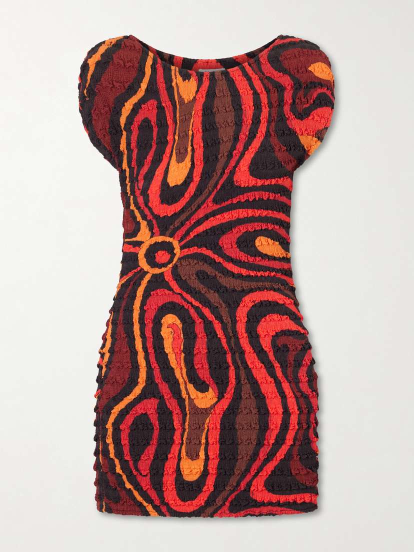 PUCCI Shibori Crinkled-crepe Printed Mini Dress