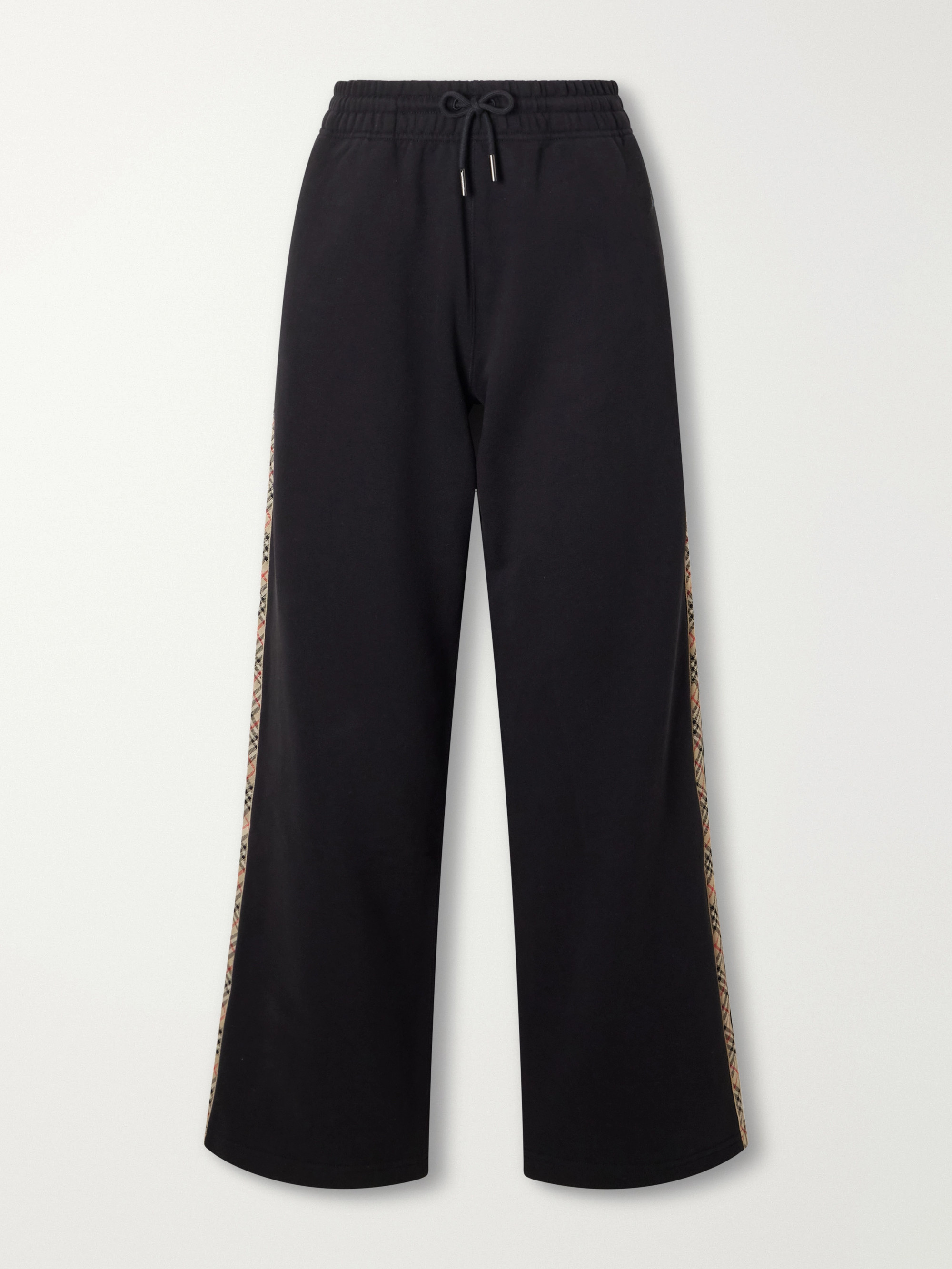 Burberry Jodie checked cotton-jersey straight-leg sweatpants