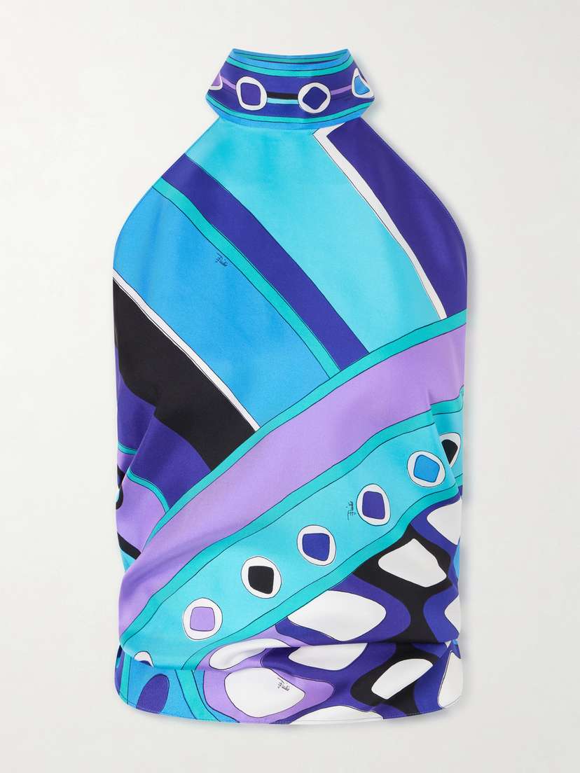 PUCCI Printed Silk-twill Halterneck Top | Thumbnail 6 PUCCI Printed Silk-twill Halterneck Top | Thumbnail 6