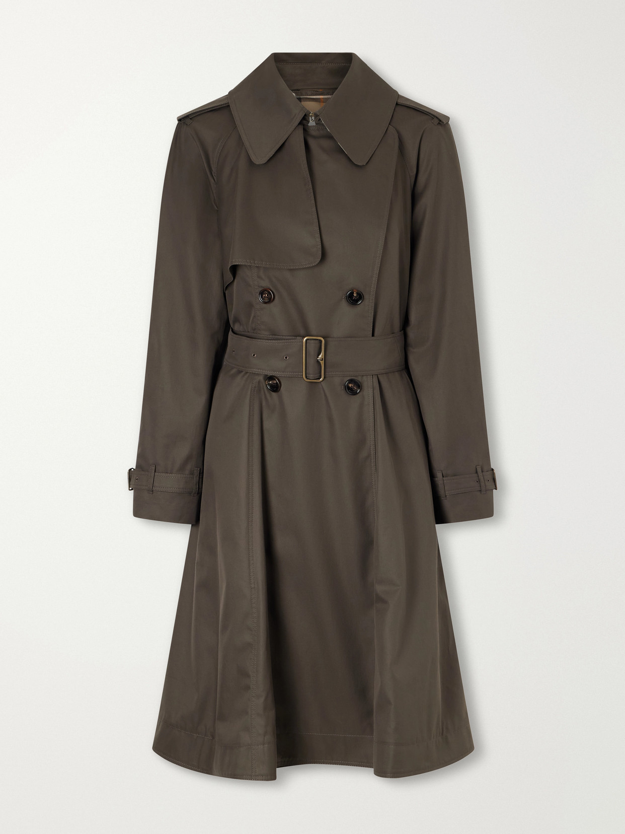 Burberry Pembury Belted Cotton-gabardine Trench Coat In Brown