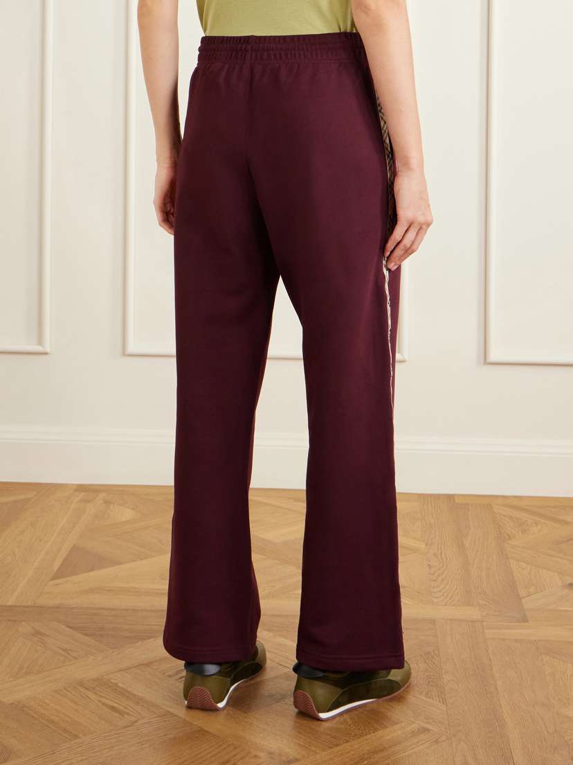 Burberry Jodie Checked Cotton-jersey Straight-leg Track Pants | Thumbnail 4 Burberry Jodie Checked Cotton-jersey Straight-leg Track Pants | Thumbnail 4