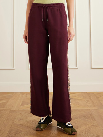 Burberry Jodie checked cotton-jersey straight-leg track pants