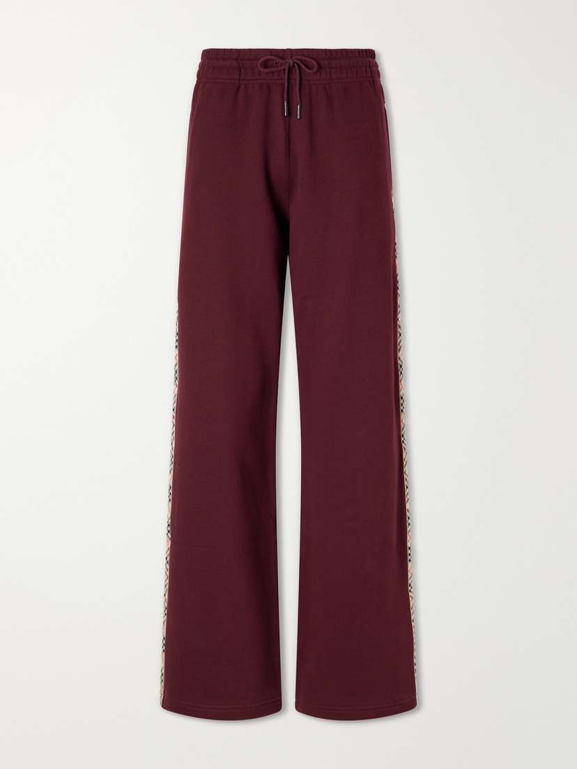 Burberry Jodie Checked Cotton-jersey Straight-leg Track Pants
