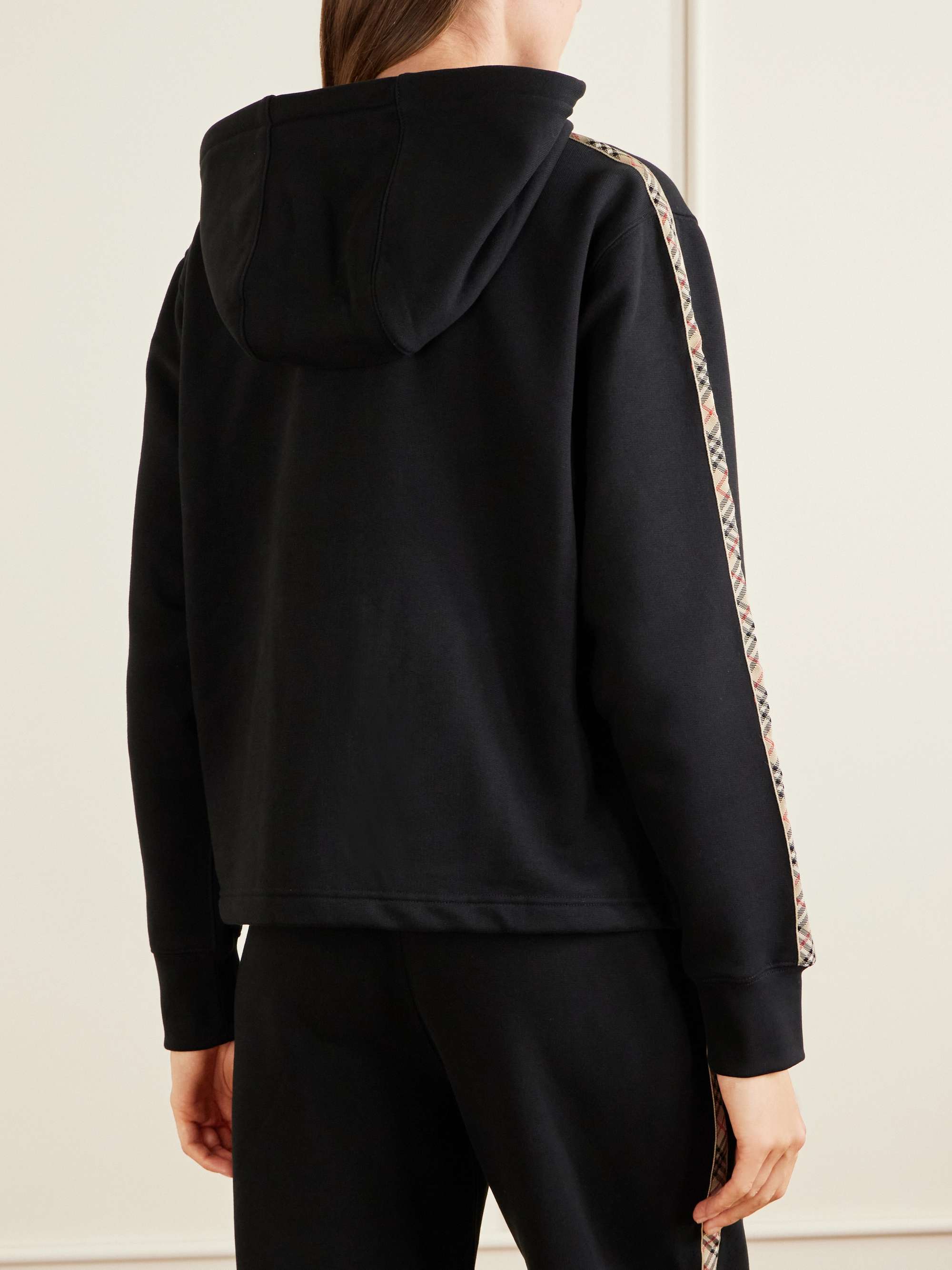 BURBERRY Harper checked cotton-jersey zip-up hoodie | NET-A-PORTER