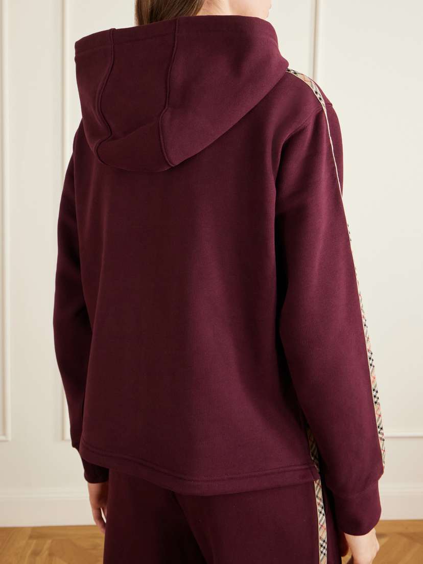 Burberry Harper Checked Cotton-jersey Zip-up Hoodie | Thumbnail 4 Burberry Harper Checked Cotton-jersey Zip-up Hoodie | Thumbnail 4