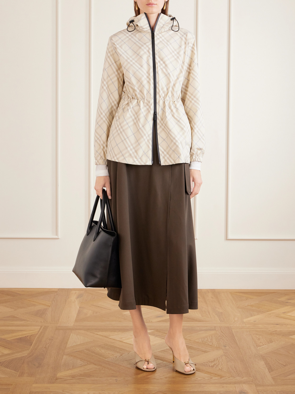 Belted Wool Gabardine Midi