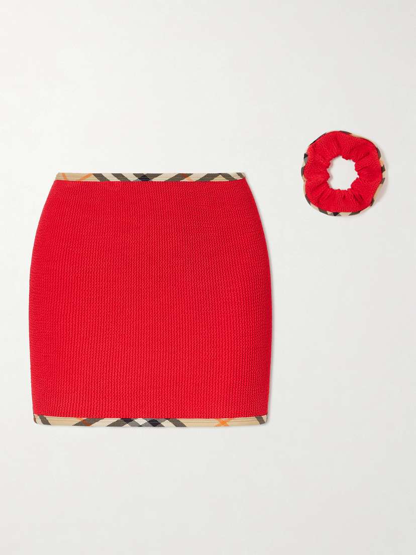 Burberry + Hunza G Devyn Checked Original Crinkle™ Coverup