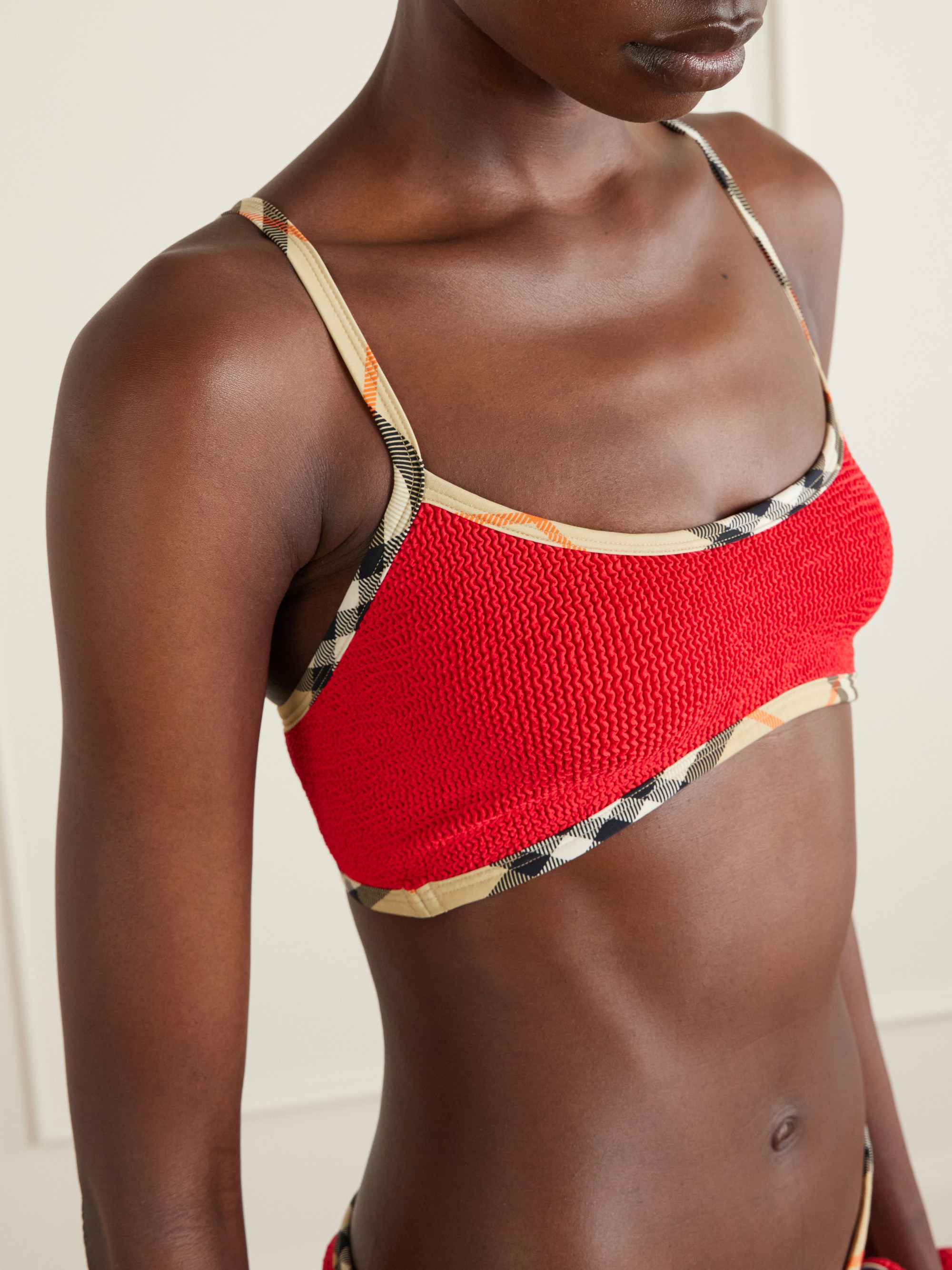 Burberry + Hunza G Tyler checked Original Crinkle™ bikini