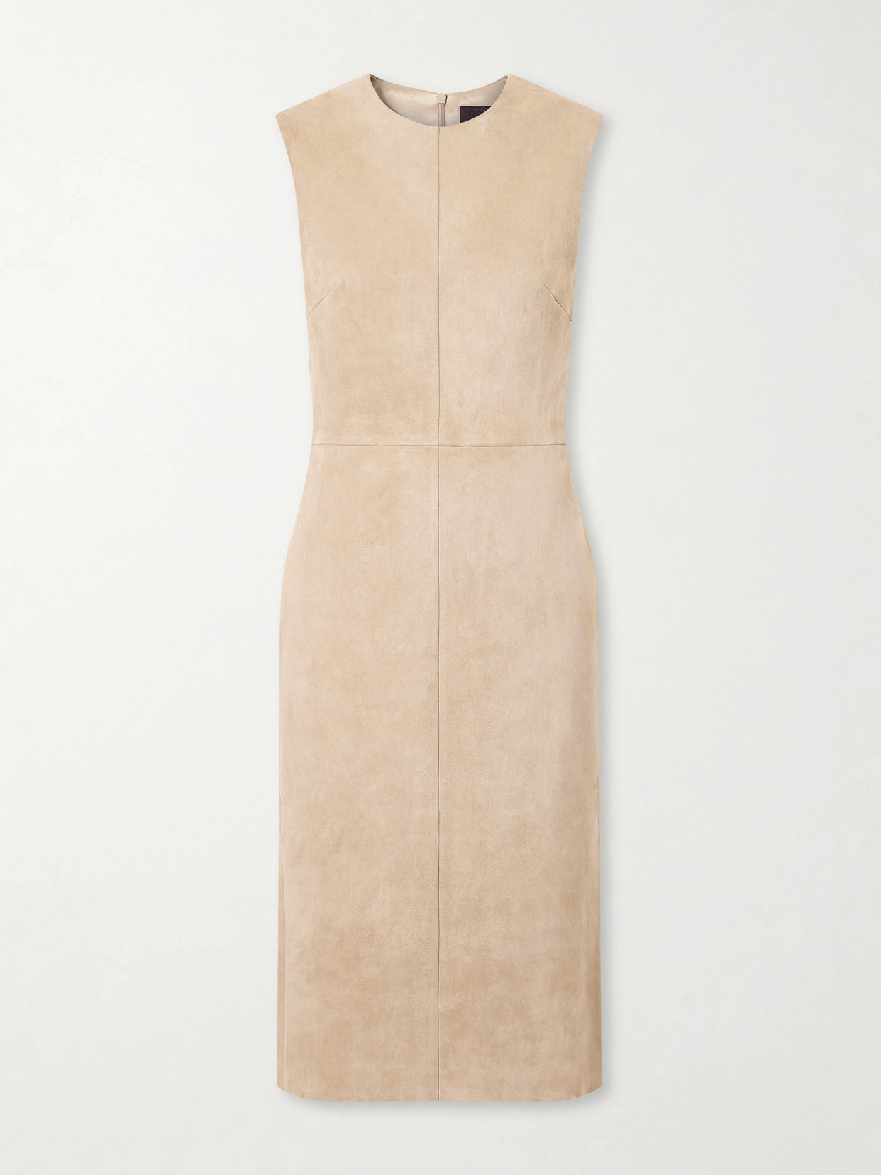 Stouls Eva Paneled Suede Midi Dress In Neutral