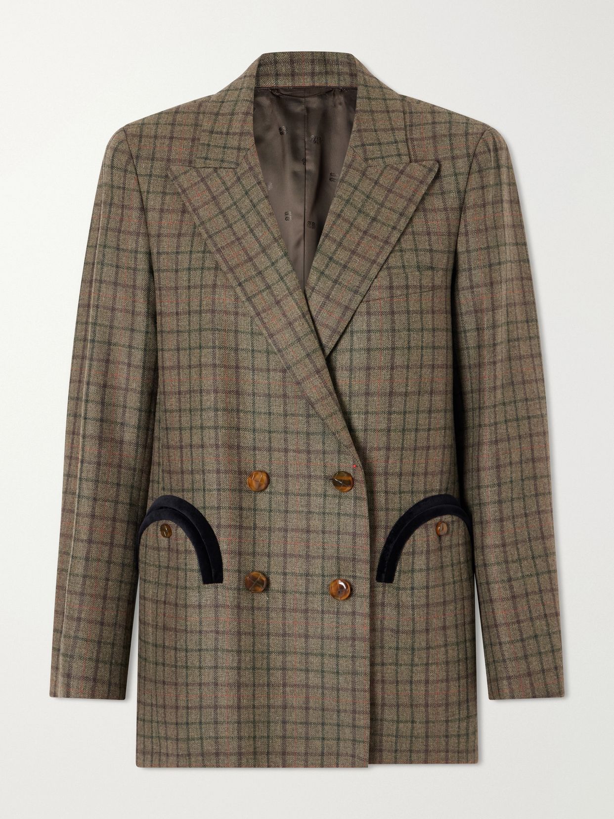 Everyday checked wool and cashmere-blend jacket