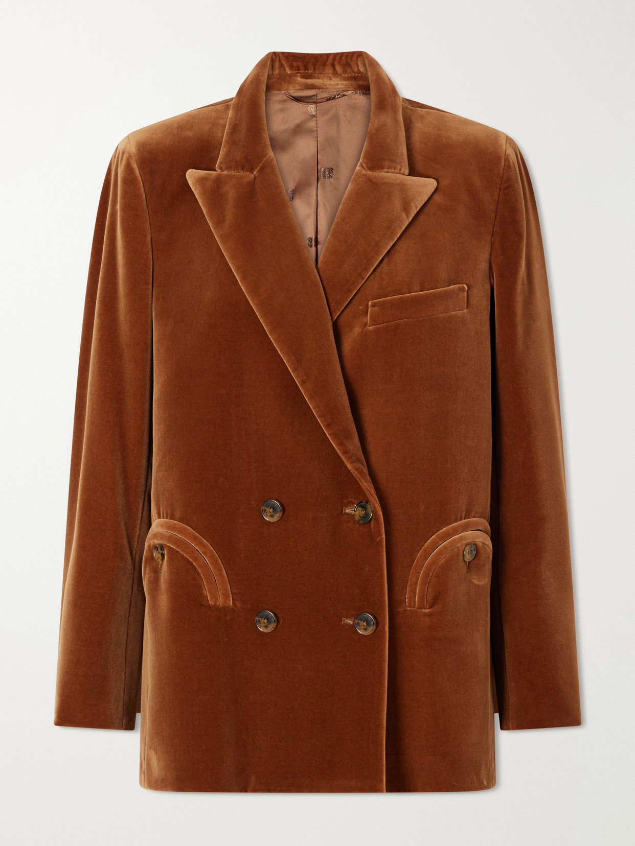 Blazé Milano Everynight Cotton-velvet Blazer In Brown