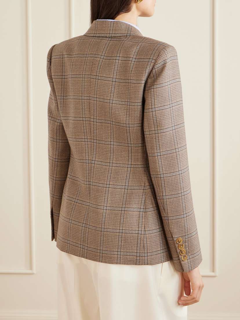 Blazé Milano Saona Charmer Double-breasted Checked Virgin Wool Blazer | Thumbnail 4 Blazé Milano Saona Charmer Double-breasted Checked Virgin Wool Blazer | Thumbnail 4