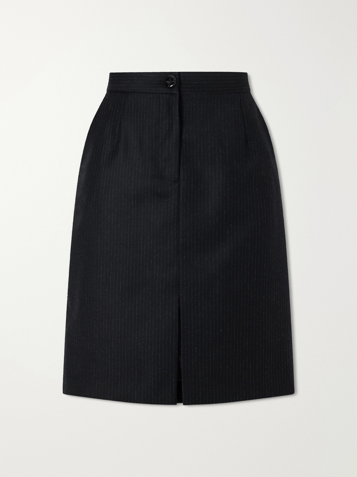 Blazé Milano Popeye Pinstriped Wool Knee-length Skirt In Black