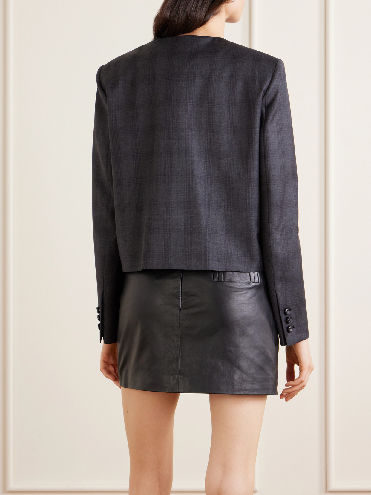 Blazé Milano - Shamo Cropped Prince Of Wales Wool Bolero