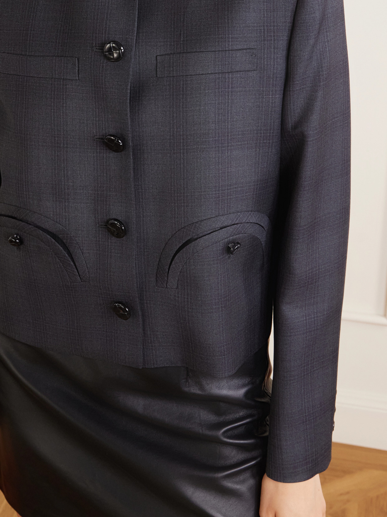 Blazé Milano - Shamo Cropped Prince Of Wales Wool Bolero