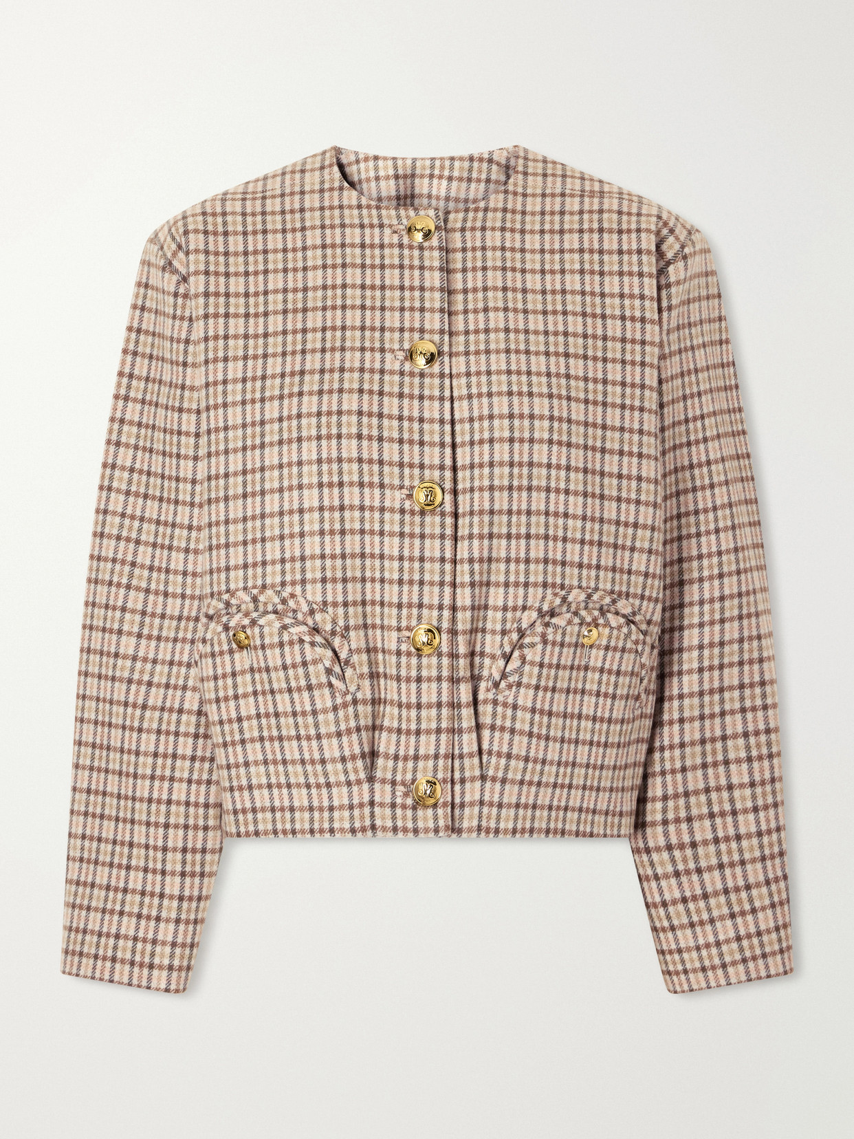 Blazé Milano Altai Checked Wool And Cashmere-blend Jacket In Gray